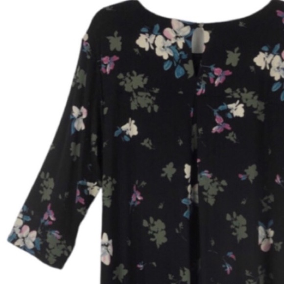 J Jill Wearever Perfect Black Floral Ballet Sleeve Dress Size 2X - Picture 10 of 16